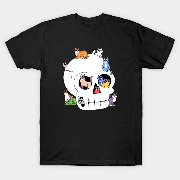 Skull is Full of Cats T-Shirt by obinsun